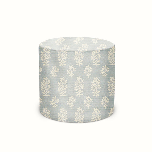 Indoor/Outdoor Pouf in Peter Dunham Textiles Asha Sky