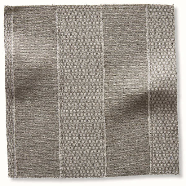 Indoor/Outdoor Pouf in Peter Dunham Textiles Asilah Stone on Natural