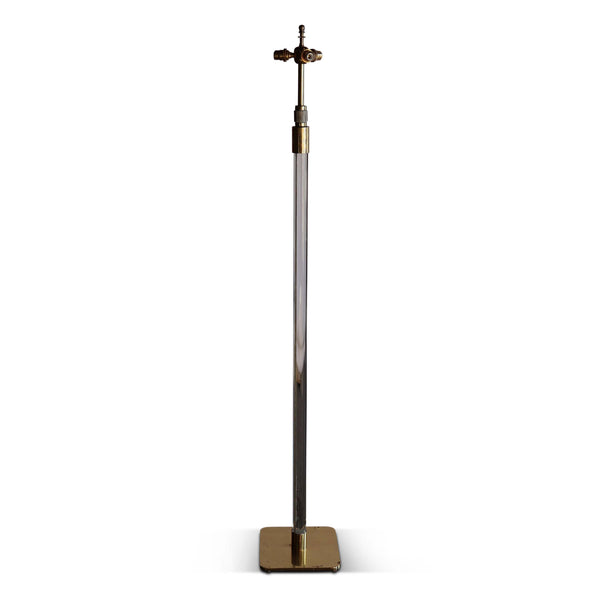 Glass Stemmed and Brass Floor Lamp by Hansen, 1970s. Pair Available