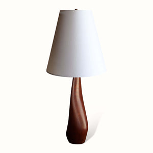 Sculpted Teak Table Lamp, Denmark, 1960s