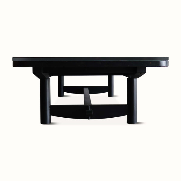 Ebonized Pine Coffee Table with Glass Top