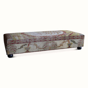 Upholstered Ottoman in an Antique 19th Century Khotan Rug