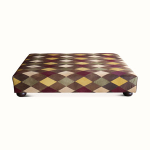 Diamond Patchwork Leather Ottoman