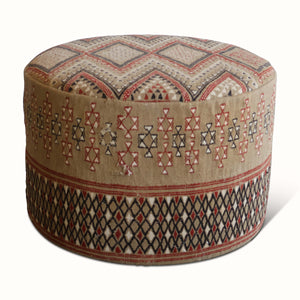 Upholstered Ottoman in a Vintage Moroccan Rug