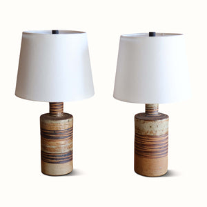 Pair of Tou Poulson Ceramic Lamps