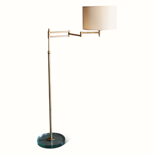 Brass Floor Lamp on Glass Base