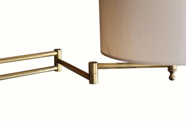 Brass Floor Lamp on Glass Base