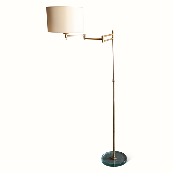 Brass Floor Lamp on Glass Base