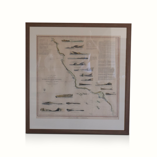 Late 19th C. Framed West Coast Geological Survey Maps