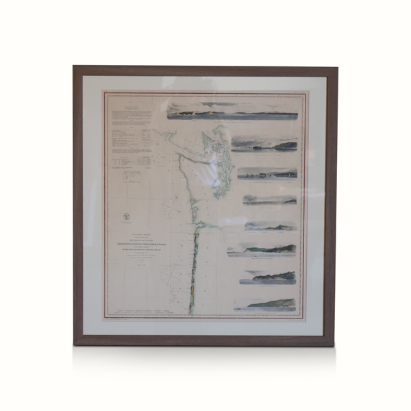 Late 19th C. Framed West Coast Geological Survey Maps