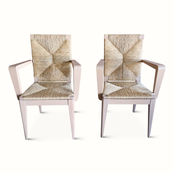 Pair of Rush Armchairs