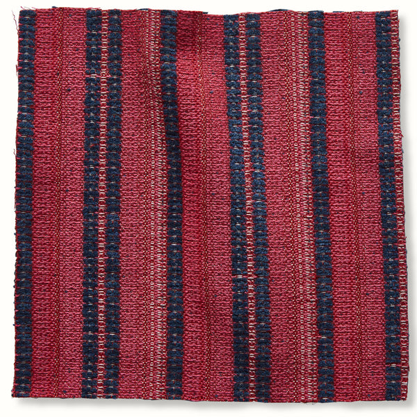 Indoor/Outdoor Pouf in Peter Dunham Textiles Majorelle Indigo on Ruby