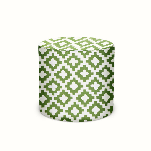 Indoor/Outdoor Pouf in Peter Dunham Textiles Peterazzi Green