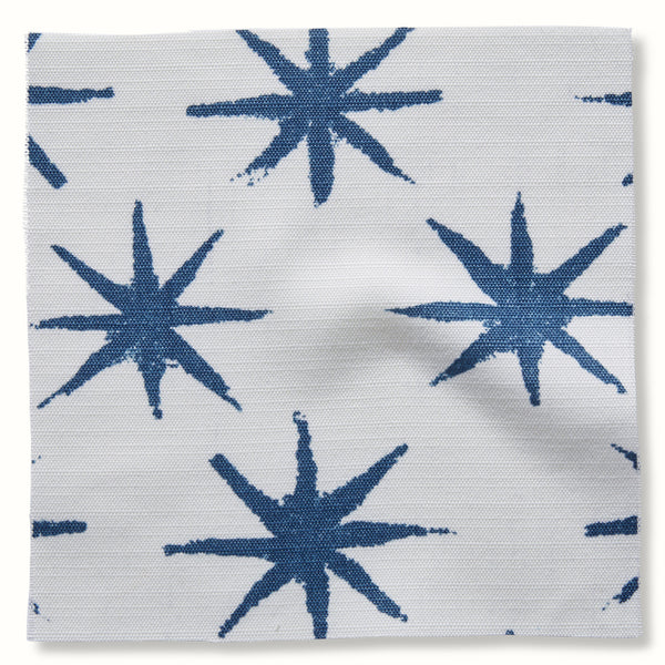 Indoor/Outdoor Pouf in Peter Dunham Textiles Starstruck Indigo