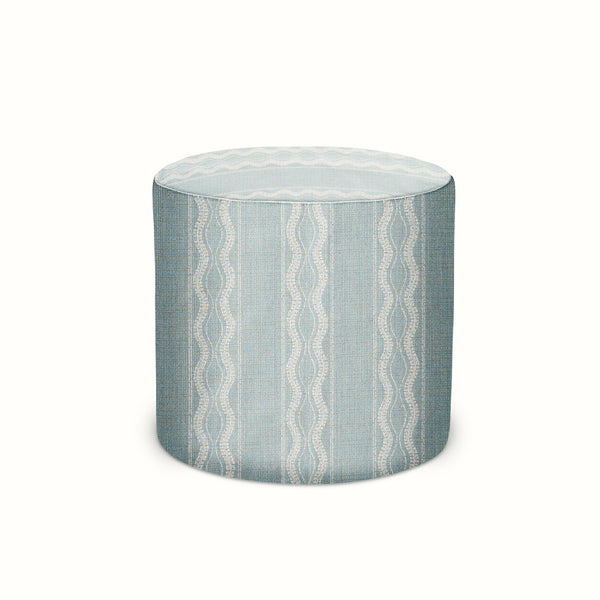 Indoor/Outdoor Pouf in Peter Dunham Textiles Zanzibar Lagoon