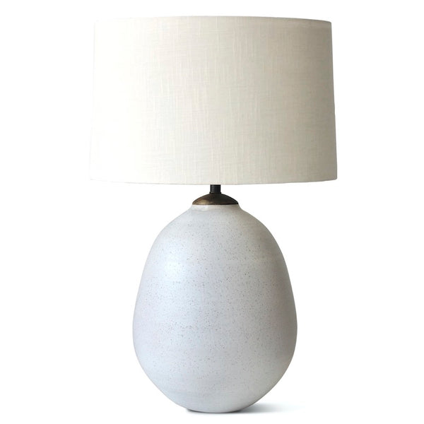 Natan Moss Round White Ceramic Lamp