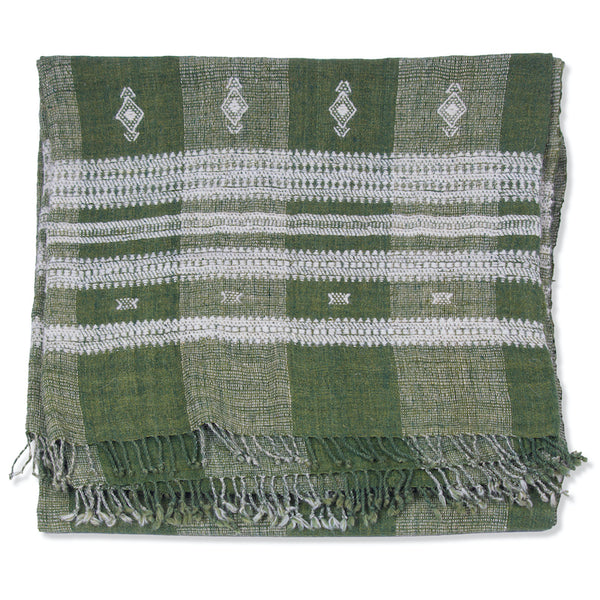 Patna Indian Bedcover in Fern Green