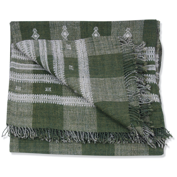 Patna Indian Bedcover in Fern Green