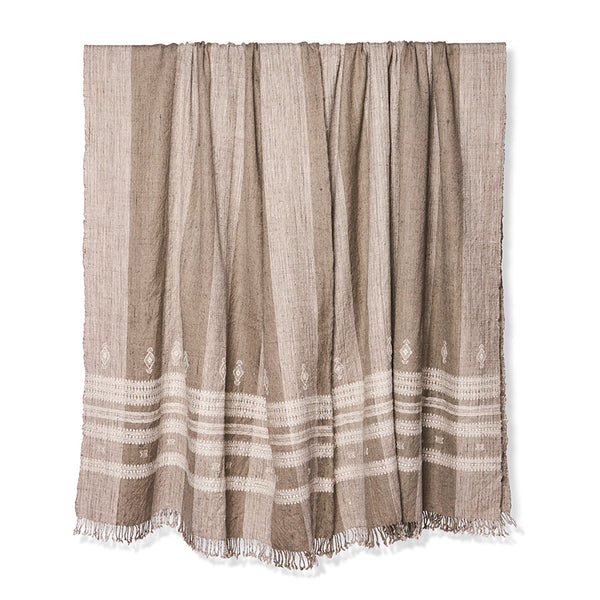 Patna Indian Bedcover in Taupe