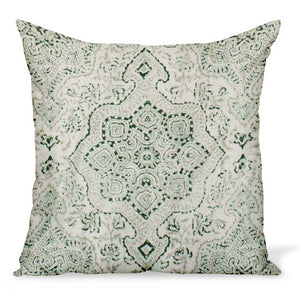 Peter Dunham Textiles Deeg in Green on Tan Pillow